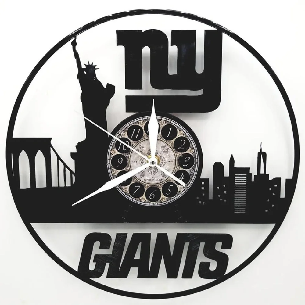NEW YORK GIANTS vinyl record wall clock